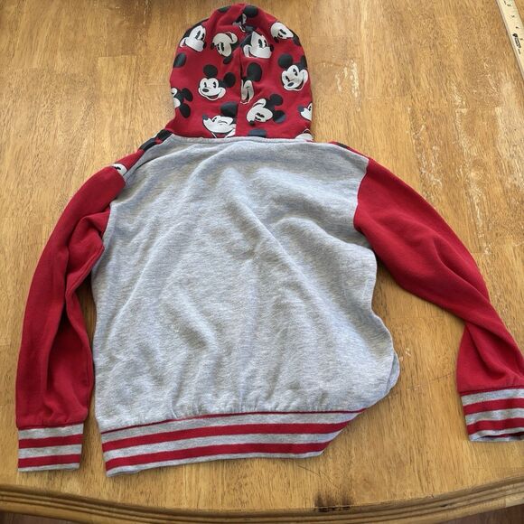 Kids Disney Mickey Mouse Hoodie Size‎ 7/8 Red Grey Comfy Outdoors Theme Park Fun - Picture 8 of 14